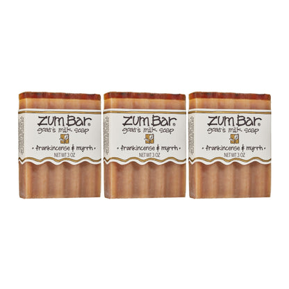 Indigo Wild Zum Goat Milk Soap Bar – Frankincense & Myrrh, 3 oz, 3-Pack