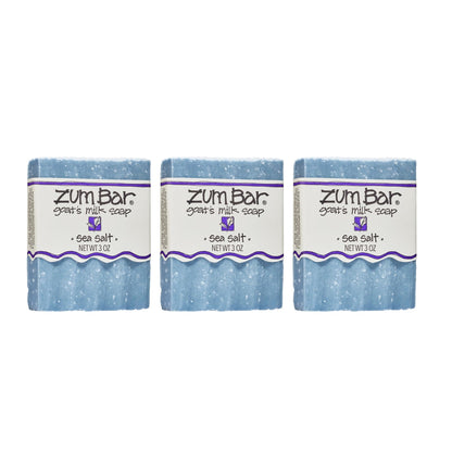 Indigo Wild Zum Goat Milk Soap Bar – Sea Salt, 3 oz, 3-Pack | Hand & Body Cleanser with Essential Oils