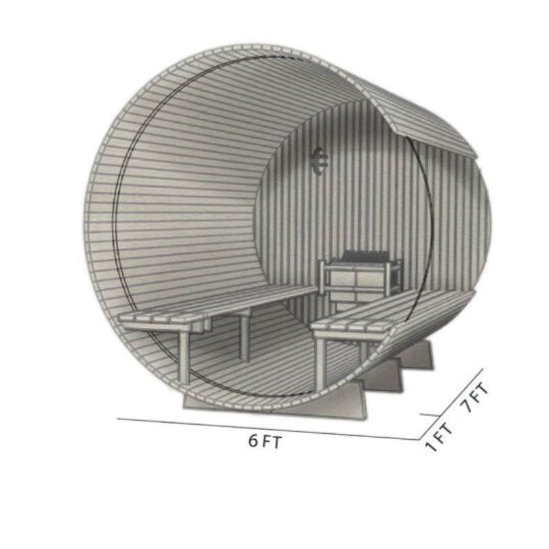Fonteyn Barrel Sauna Rustic Red Cedar – 4ft to 7ft