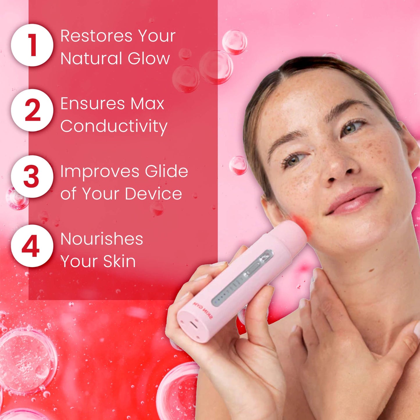 IndulgeMe Conductive Gel – Collagen, Ceramide & Hyaluronic Acid for Microcurrent Devices | Fragrance-Free Korean Formula