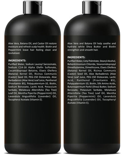 INFINA ESSENTIALS Aloe Vera Shampoo & Conditioner Set – Hydrating, Soothing Hair Care with Batana Oil | 16 fl oz Each
