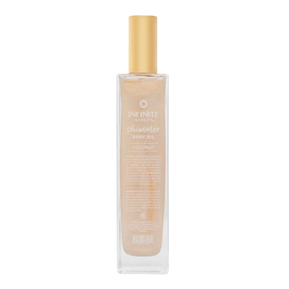 Infinite Beauty Shimmer Body Oil – Coconut & Gold Glitter | Hydrating Radiance, 5 Fl Oz