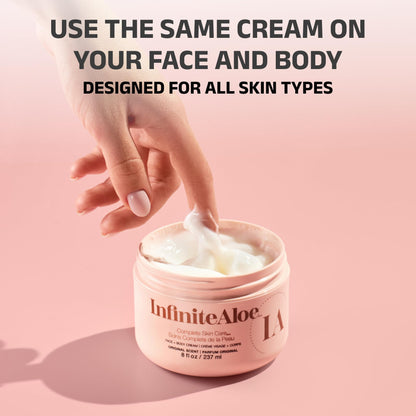 InfiniteAloe Complete Skin Care – Aloe Vera Moisturizer for All Skin Types (8oz Jar + Travel Jars)