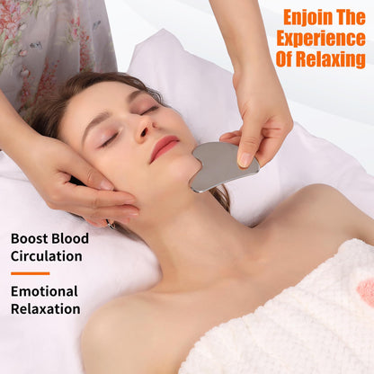 InfiniteRelax Face Massager – Metal Roller & Gua Sha Tool for Spa-Like Skincare