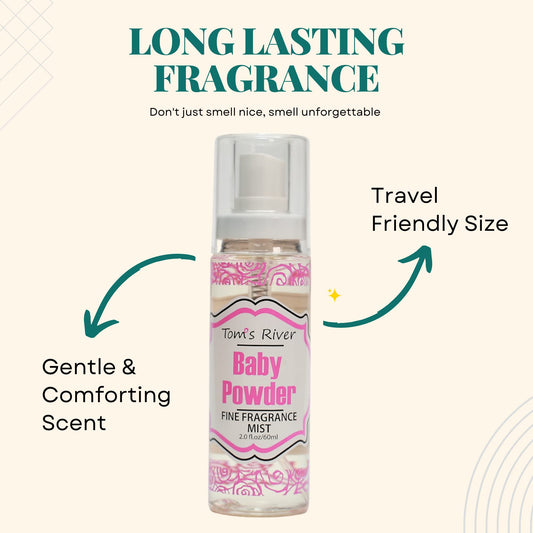 Infinix Baby Powder Scent Fragrance Mist – Unisex 2 oz, Clear Bottle