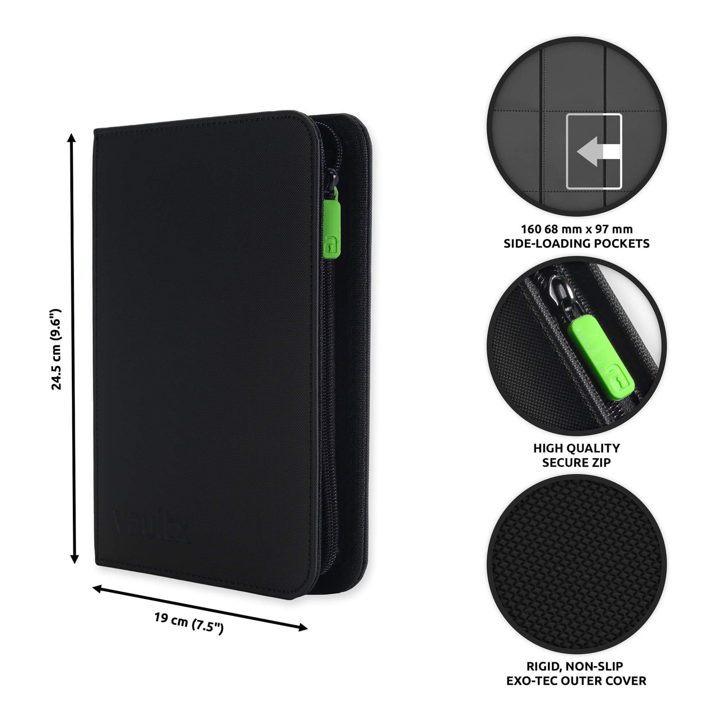 VaultX Exo-Tec Zip Binder - 4 Pocket