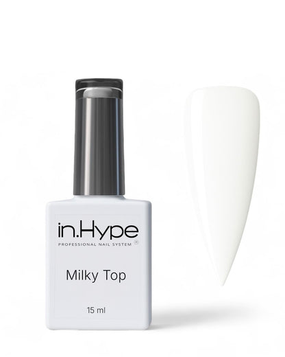 IN.HYPE Gel Cover Top Coat UV/LED Cured Milky #1 – Camouflage Gel Overlay for Flawless Nail Look