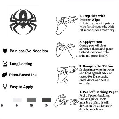 INKARTLINK Butterfly 11 Semi-Permanent Tattoos for Women – Waterproof & Lasts 7–14 Days