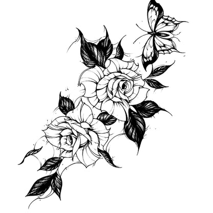 INKARTLINK Tattoo Tech Flower Design — Semi-Permanent Tattoos, Waterproof, Realistic, 1-2 Weeks