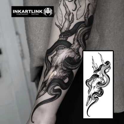 INKARTLINK Snake 4 Semi-Permanent Tattoos | Realistic, Waterproof Temporary Snake Design