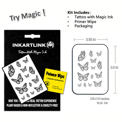 INKARTLINK Semi-Permanent Butterfly Tattoo — Realistic & Waterproof