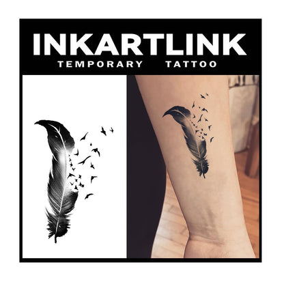 INKARTLINK Tattoo Tech: 3 Sheets Small Semi-Permanent Tattoos | Realistic, Waterproof, No Adhesive