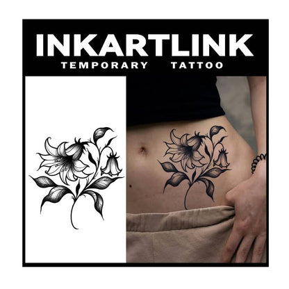 INKARTLINK Tattoo Tech Lily Bellflower – 2 Sheets Semi-Permanent Tattoo Lasts 1-2 Weeks