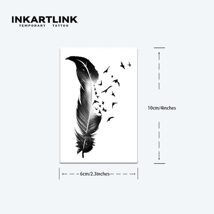 INKARTLINK Tattoo Tech: 3 Sheets Small Semi-Permanent Tattoos | Realistic, Waterproof, No Adhesive