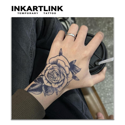 INKARTLINK Tattoo Tech – Large Semi-Permanent Flower Design Tattoos (1–2 Weeks, Waterproof)
