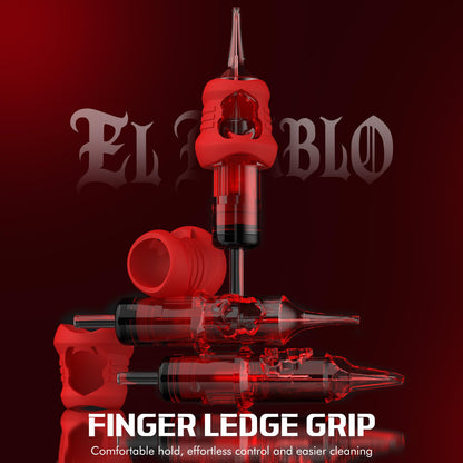 INKin EL Diablo 1205RS Tattoo Cartridges – 0.35mm Round Shader #12, 13mm Extended Tip