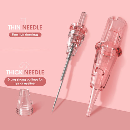 INKin Ultra-Fine PMU Needles – 5RL 0.18mm, Soft Round-Tip Cartridges for Brows, Lips & Eyeliner