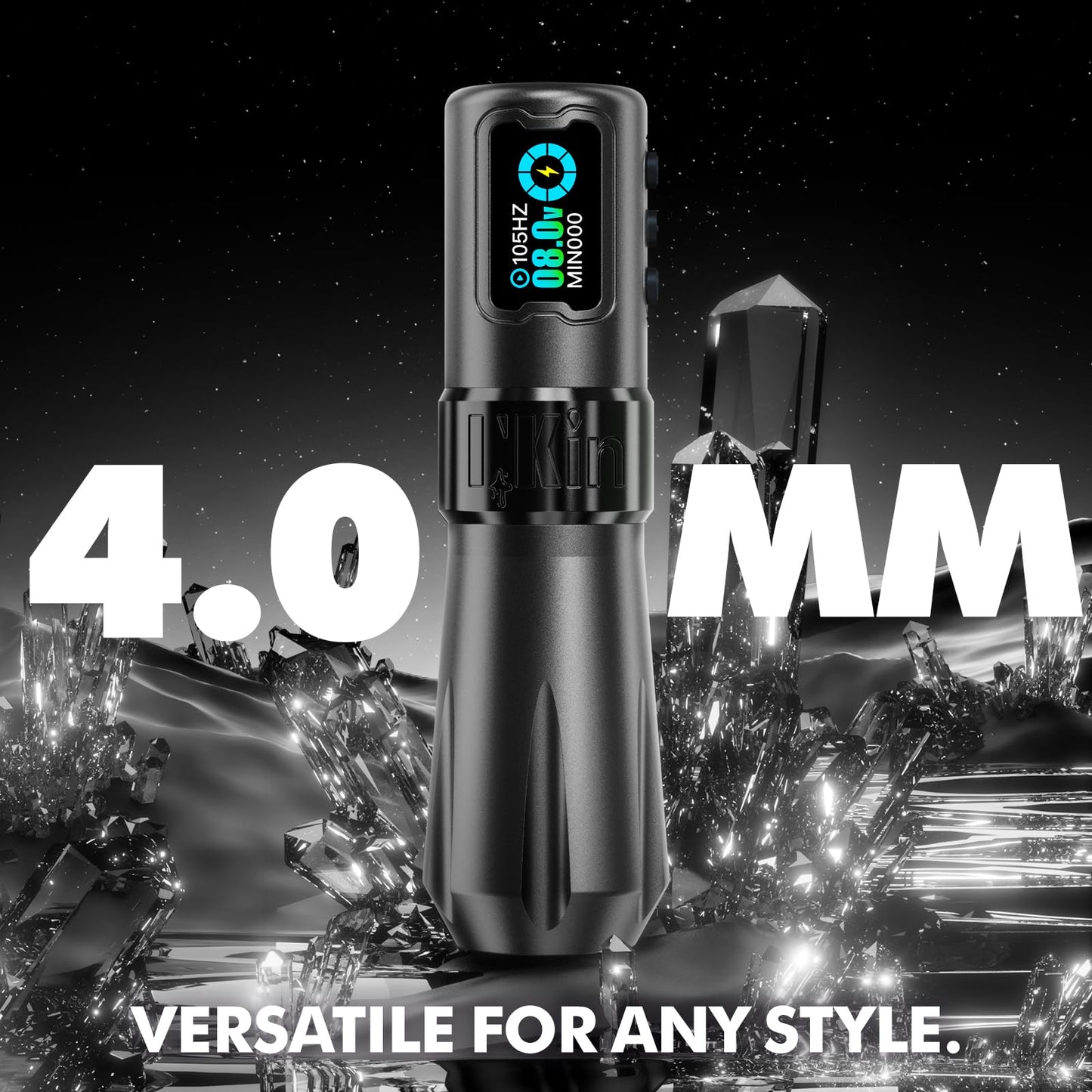 INKin Rampage Wireless Tattoo Machine — 4.0mm Stroke, 39mm Grip, 10,000 RPM Brushless Motor