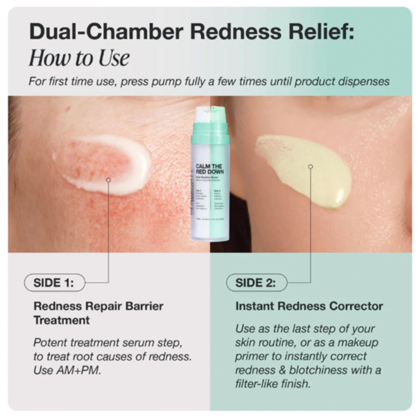 Innbeauty Project Calm the Red Down Dual Chamber Serum – Redness Relief & Barrier Support | 1.7 oz