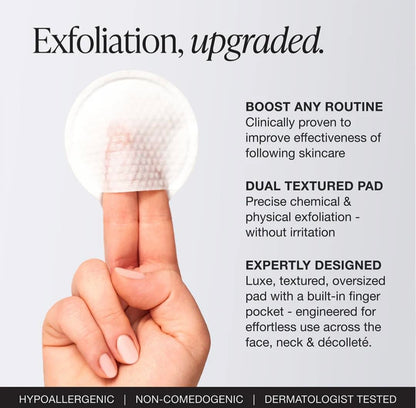 Innbeauty Project Skin Prep Exfoliating Pads — Brightening & Smoothing Toner Pads, Glycolic + Peptides, 45 Pads