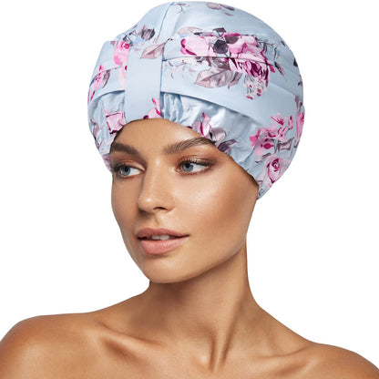 INNELO Luxury Shower Cap for Women – Reusable Waterproof with Satin Lining