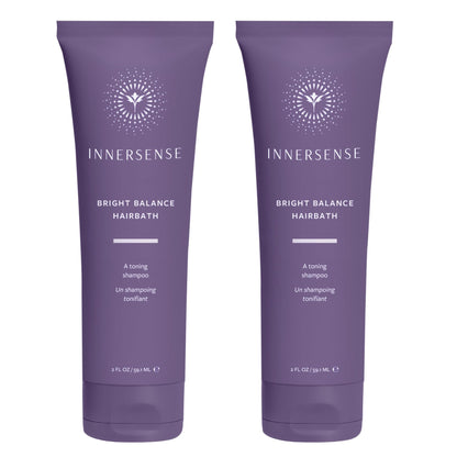 INNERSENSE Bright Balance Purple Hairbath – Violet Toning Shampoo for Blonde & Gray Hair (2x2oz)
