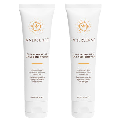 INNERSENSE Organic Daily Conditioner | Lightweight Hydration for Fine Hair | 2 Pack, 2 fl oz