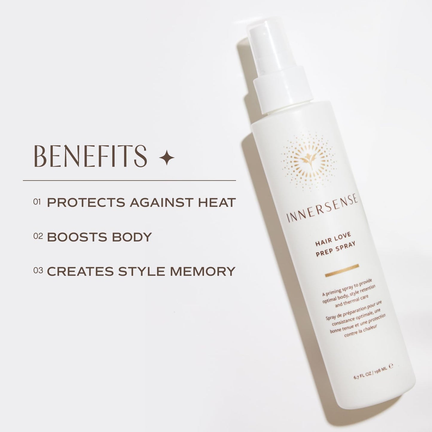 INNERSENSE Organic Hair Love Prep Spray – Body, Style Retention + Thermal Care | Non-Toxic, Cruelty-Free (6 fl oz / 198 ml)