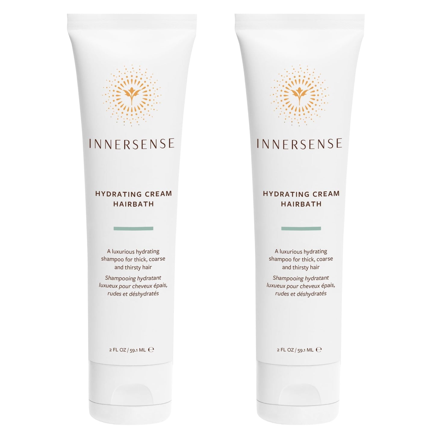 INNERSENSE Organic Hydrating Cream Hairbath Shampoo – Nourishing, Non-Toxic, Cruelty-Free (2 x 2 oz / 59.1 mL)