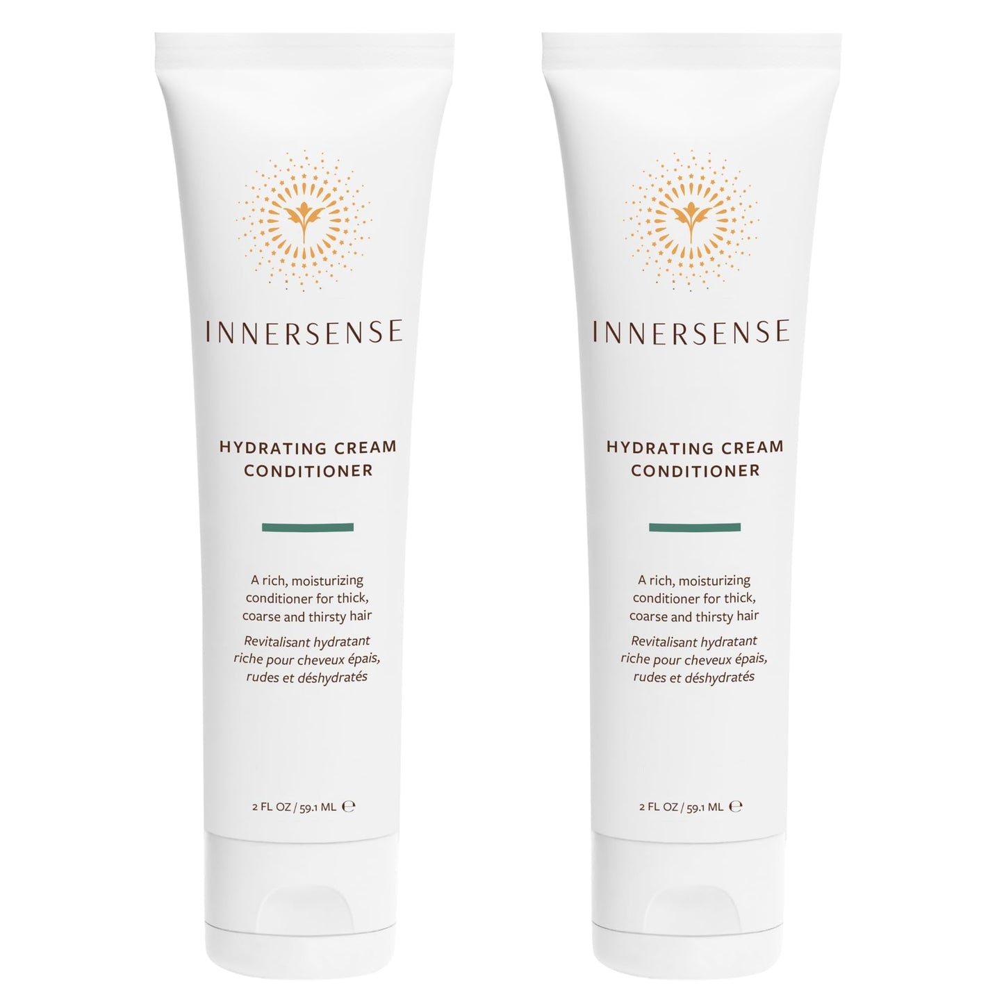 INNERSENSE Organic Beauty Natural Hydrating Cream Conditioner for Dry, Thick Hair | Non-Toxic, Cruelty-Free 2-Pack (2 x 2 fl oz / 59.1 mL each)