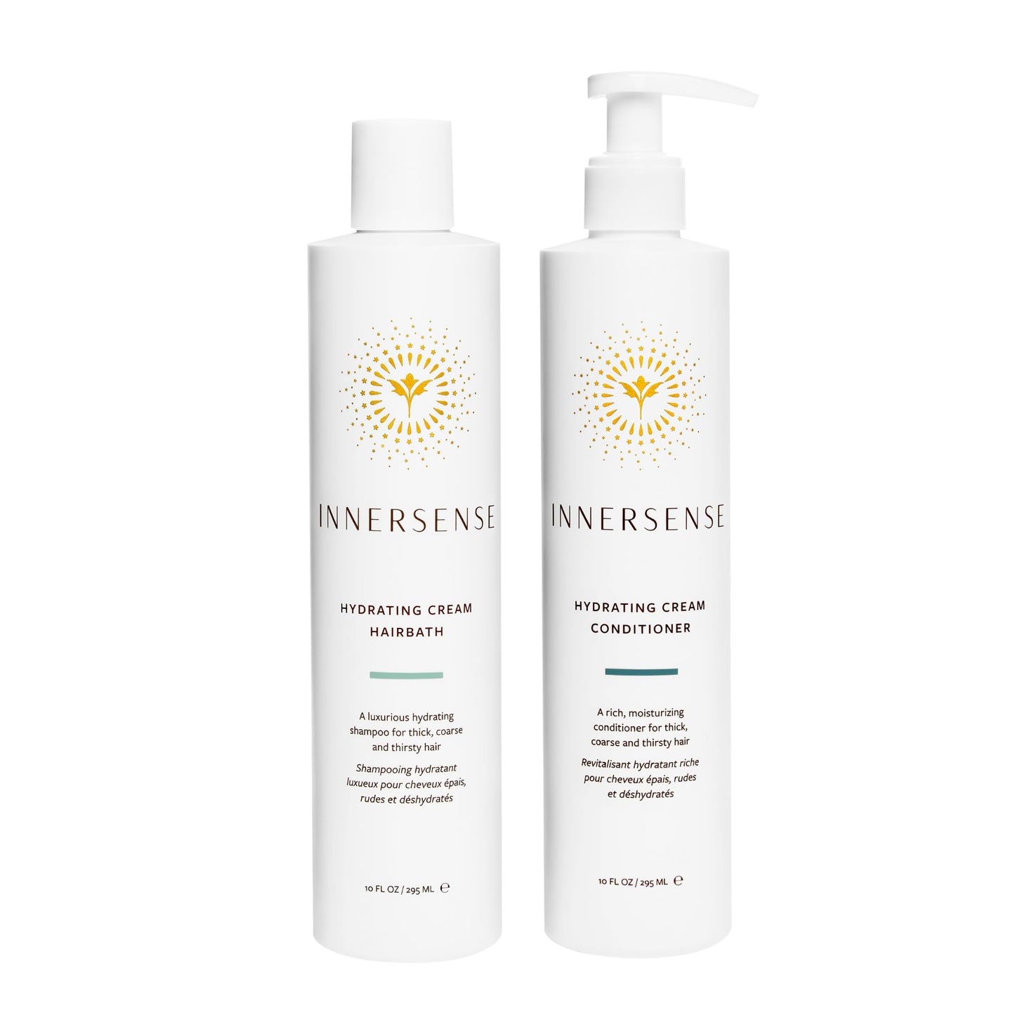 INNERSENSE Organic Hydrating Hairbath Shampoo + Cream Conditioner Duo – Clean, Non-Toxic, Cruelty-Free Haircare