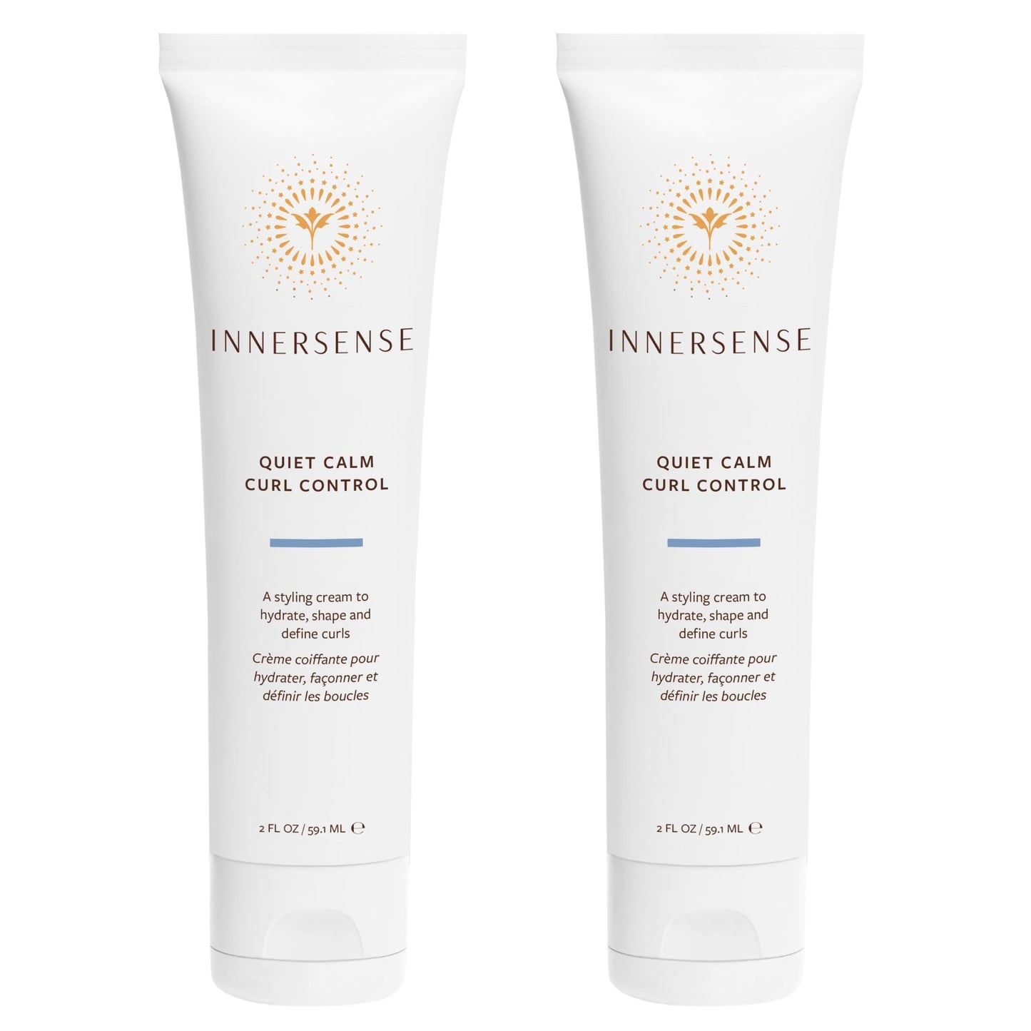 INNERSENSE Organic Beauty – Natural Quiet Calm Curl Control | Hydrating, Light Hold, Clean Haircare (2 Pack - 2 fl oz | 59.1 mL each)