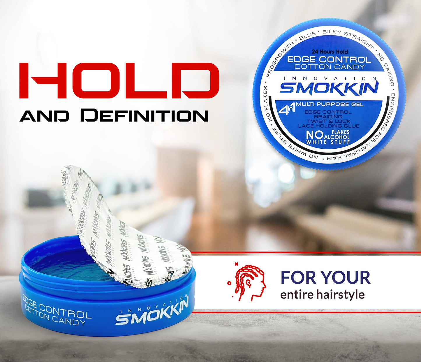 INNOVATION SMOKKIN Strong Hold Hair Wax – Edge Control, Braids & Twists | Cotton Candy 5.09 fl oz