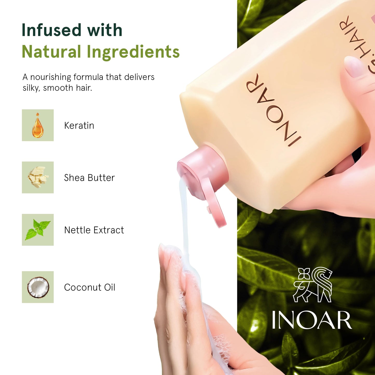 INOAR G.Hair Keratin Smoothing System Set — Deep Cleansing Shampoo, Smoothing Treatment & Finishing Mask (33.8 fl oz each)