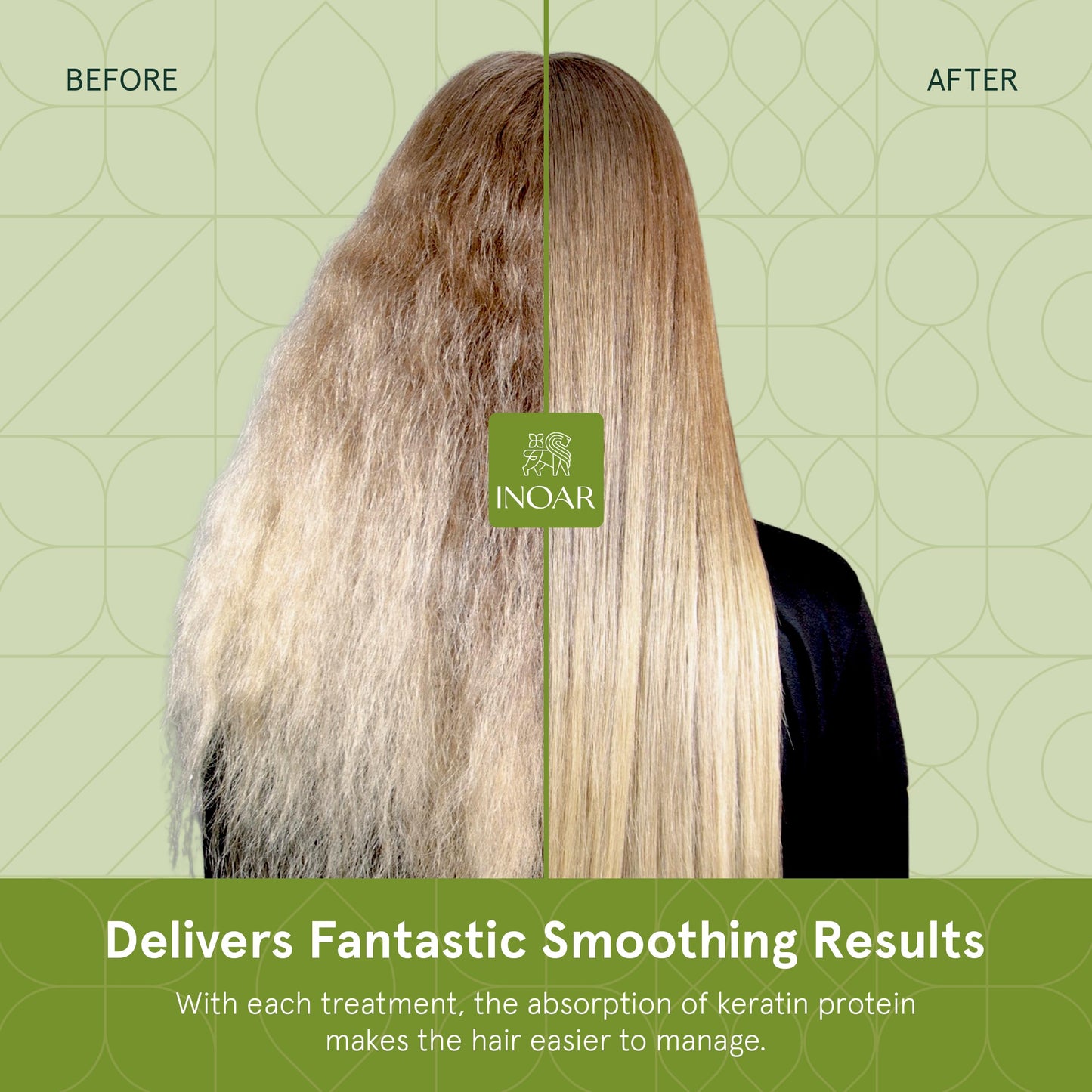 INOAR G.Hair Keratin Smoothing System Set — Deep Cleansing Shampoo, Smoothing Treatment & Finishing Mask (33.8 fl oz each)