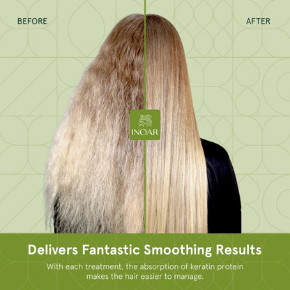 INOAR G.Hair Keratin Smoothing System Set — Deep Cleansing Shampoo, Smoothing Treatment & Finishing Mask (33.8 fl oz each)