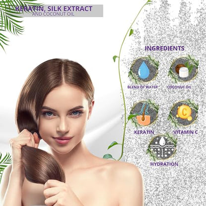 Inova Professional Silk Keratin Shampoo & Conditioner Set — Sulfate-Free, Color-Safe, Gray, 3.4 fl oz