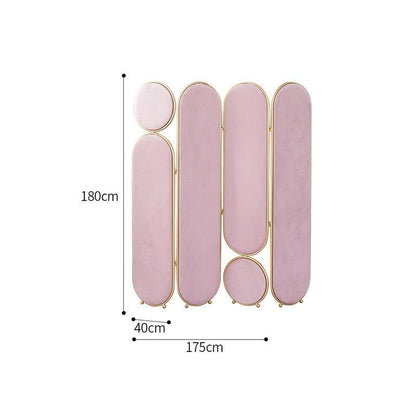 Georgia Folding Screen, Room Divider, Pink/Grey/Green/Blue