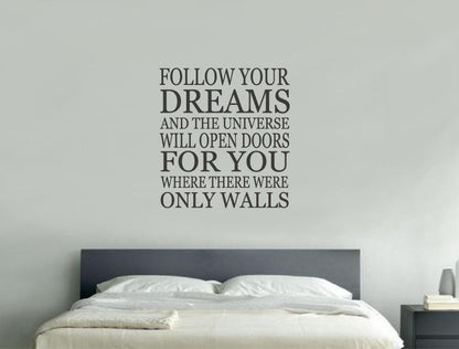 Inspirational Follow Your Dreams Wall Sticker