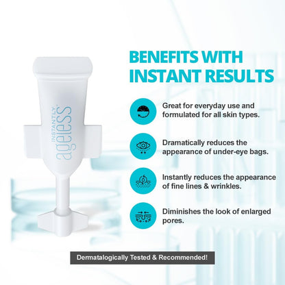 Instantly Ageless Instant Face Lift Cream – Eye & Face Anti-Aging Cream with Vitamin C | 10 Vials