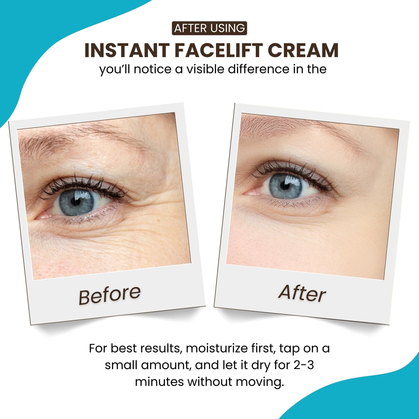 Instantly Ageless - Instant Face Lift Cream for Puffy Eyes, Dark Circles & Wrinkles (15 Vials)