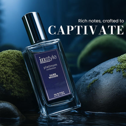 InStyle Fragrances Platinum Collection Dark Woods – Unisex EDP, Clean & Vegan, 3.4 fl oz