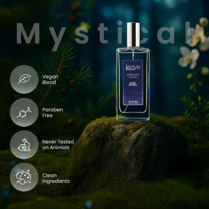 InStyle Fragrances Platinum Collection Dark Woods – Unisex EDP, Clean & Vegan, 3.4 fl oz