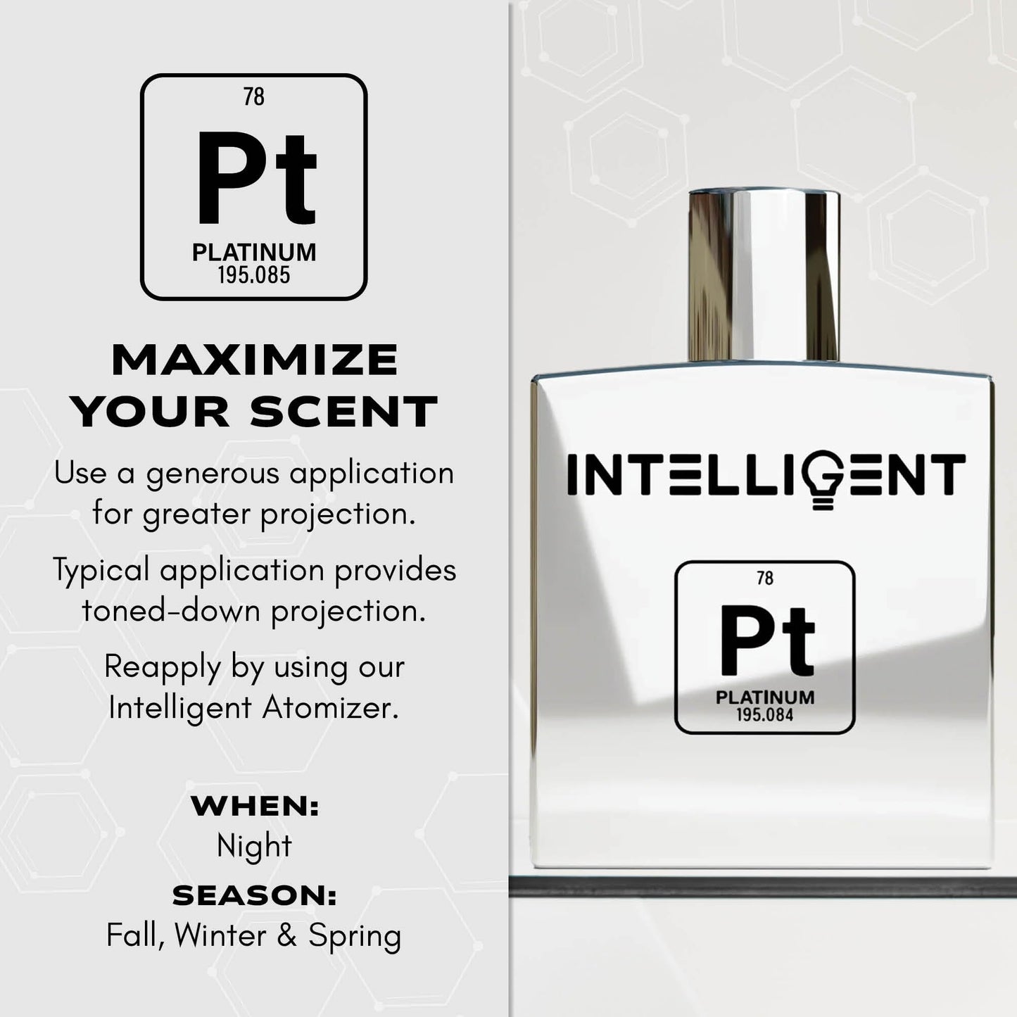 Intelligent Platinum Eau de Parfum for Men | Intelligent Shop – Sweet, Seductive & Striking | 3.4 Fl Oz (100 mL)