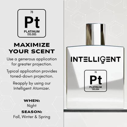 Intelligent Platinum Eau de Parfum for Men | Intelligent Shop – Sweet, Seductive & Striking | 3.4 Fl Oz (100 mL)