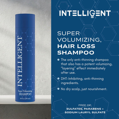 Intelligent Super Volumizing Shampoo – DHT-Inhibiting, Fuller-Looking Hair | 10 fl oz | Intelligent Shop