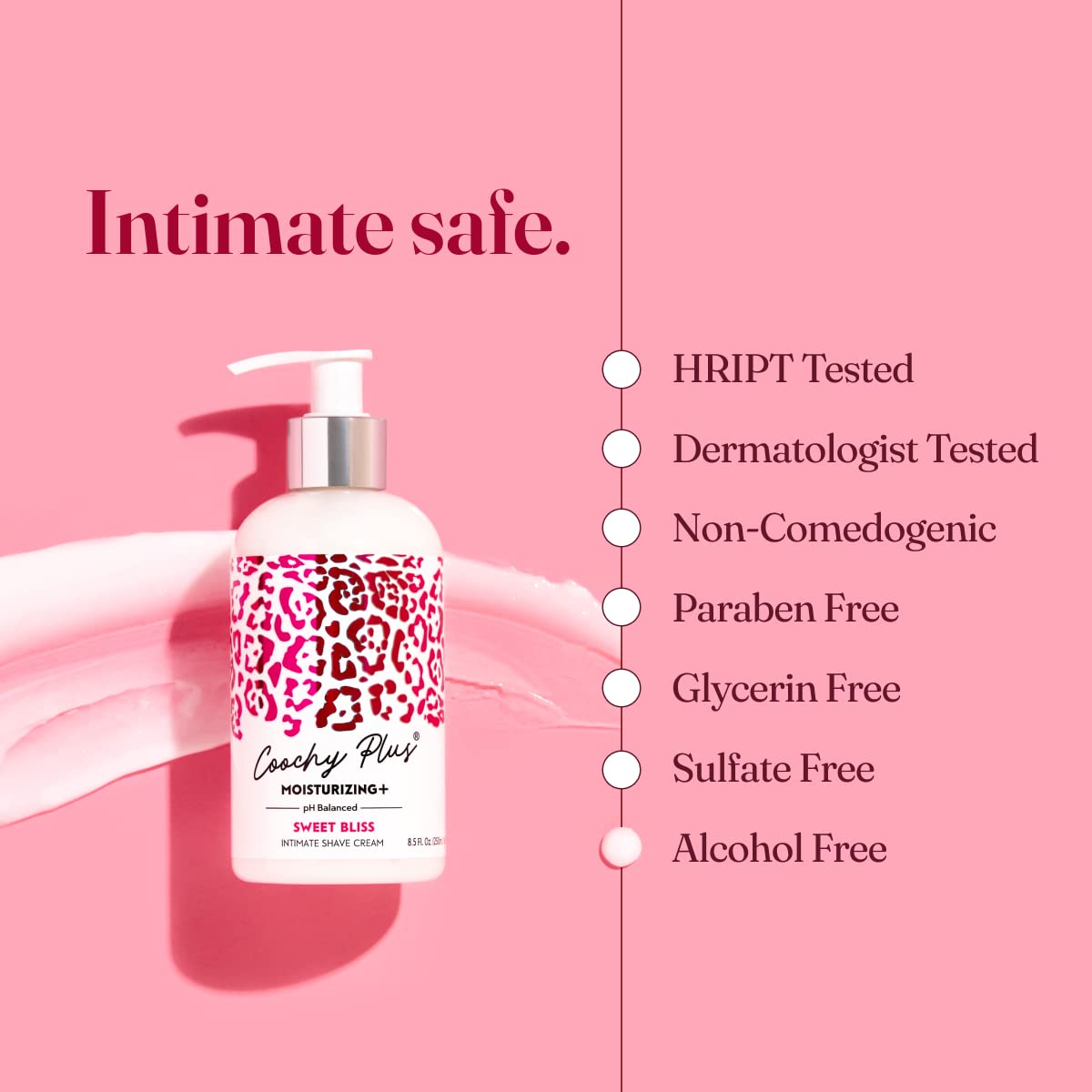 IntiMD Coochy Plus SWEET BLISS Intimate Shaving Cream – Moisturizing+ Formula, Rash-Free, 8.5oz