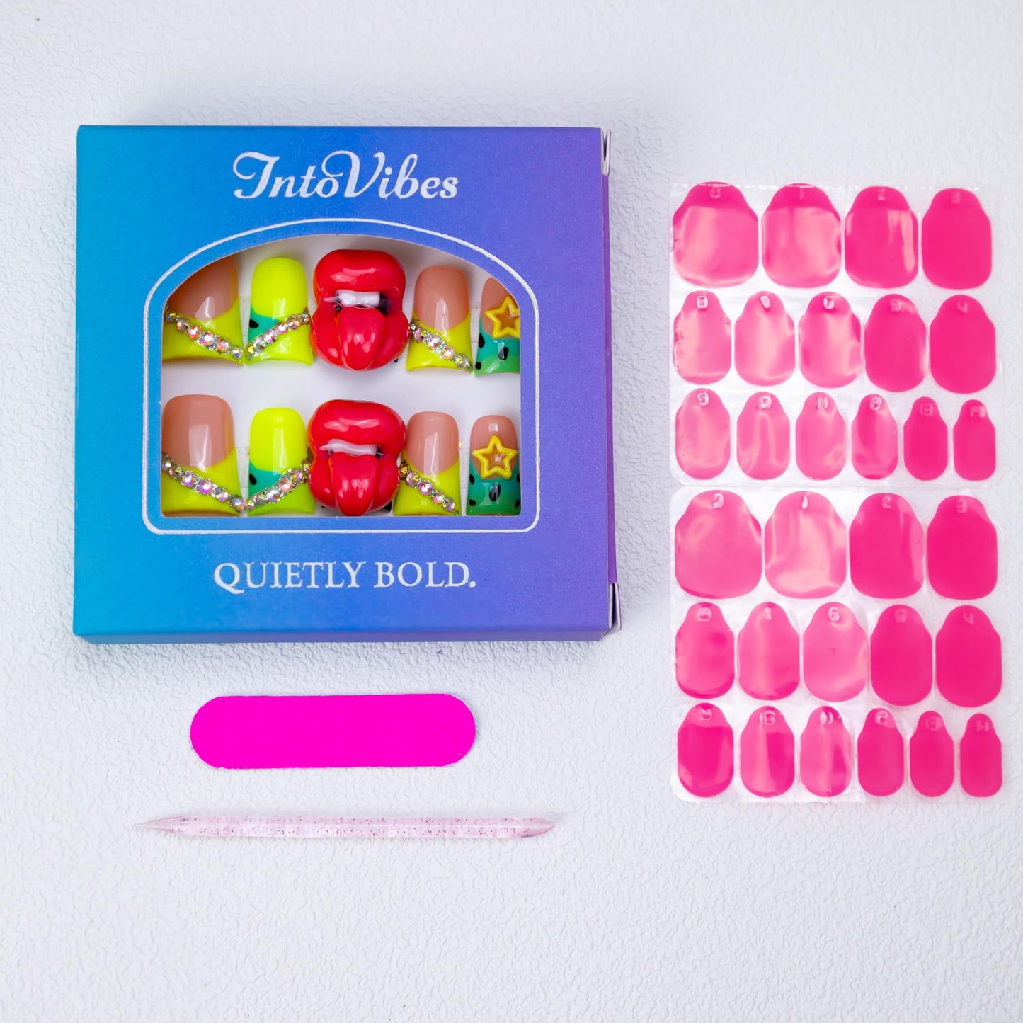 IntoVibes 10-Piece Luxury Duck-Shape Press On Nails – Short & Reusable