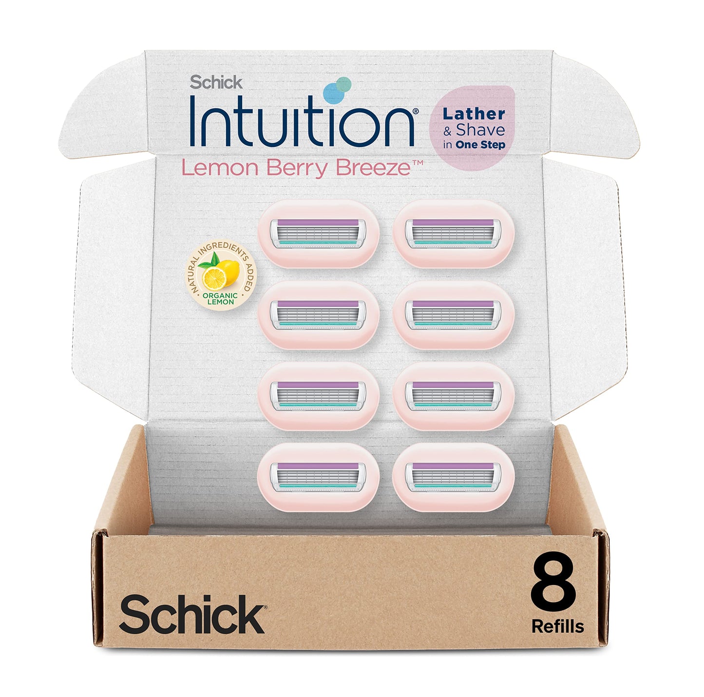 INTUITION Lemon Berry Breeze Razor Refills – 8-Count for Women
