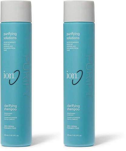 ion Clarifying Shampoo – Build-Up Removal, Vegan, Safe for Chemically Treated Hair (Pack of 2)